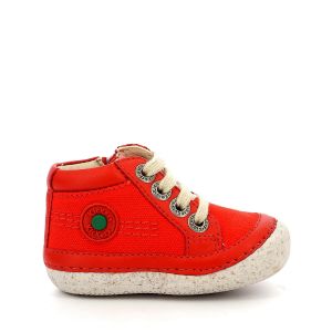 Kickers Bottillons en toile Sonistreet Rouge - Taille 18;19;20;21;22;23;24;25;26;27