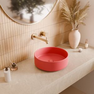 Ceramia PixL 36 x 36 x 13,5 cm vasque &agrave; poser Infinitio, sans trop-plein, rose (CEPX3636PM)