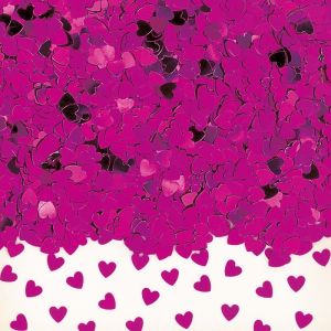 Amscan Confettis coeurs métallisés rose foncé Taille unique