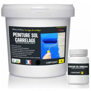 Image de Arcane industries Peinture Sol Carrelage - RAL 9005 Noir foncé - Kit 1 Kg jusqu'a 5m² pour 2 couches