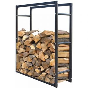 Quick Star - Support de bois de chauffage 90x25x90cm grille de bois de chauffage cheminée poêle à bois étagère