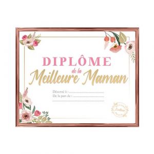 CADRE DIPLÔME MEILLEURE MAMAN 20 5X25 5CM Blanc