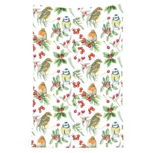 Ambiente Torchon En Coton Oiseaux Et Baies 50 X 70 Cm