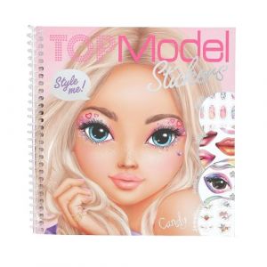 Depesche 13984 TOPModel Face Dress Me Up - Livre d'autocollants avec 24 Pages de Portraits de mannequins &agrave; d&eacute;corer, avec 7 Pages d'autocollants d'accessoires