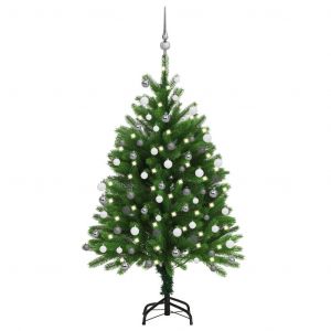 VidaXL Arbre de No&euml;l artificiel avec LED et boules 120 cm Vert