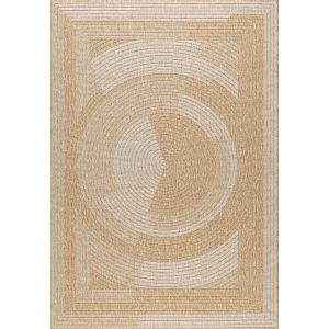 Nazar Tapis intérieur extérieur effet jute naturel à motif abstrait RUGS - 120x170 cm - NATURE - Blanc