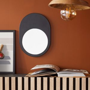 Today Miroir mural ovale en bois 23x32 cm