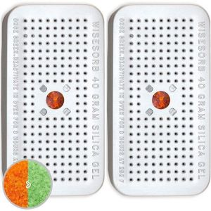 Wisesorb - Lot de 2 d&eacute;shumidificateurs r&eacute;utilisables de gel de silice (2x 40g)