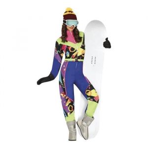 D&eacute;guisement - Costume de skieuse bleue des ann&eacute;es 80 - Femme - Polyester - R&eacute;tro