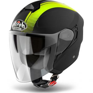 Image de Airoh Casque jet Hunter Simple jaune mat - S