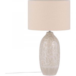 Image de Beliani Lampe à poser en céramique beige 57 cm SALZA - marron