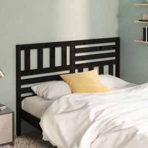 VidaXL Mercatoxl - Tête de lit Noir 166x4x100 cm Bois massif de pin