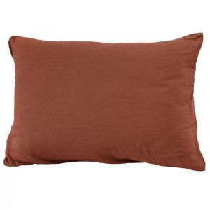 Taie d'oreiller gaze de coton unie 50x70 cm