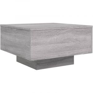 VidaXL Table basse avec lumières LED sonoma gris 55x55x31 cm 836579