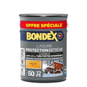 Bondex Lasure Protection Extrême satin 12 ans | Finition: Satinée - Couleur: Chêne doré - Conditionnement: 5L + 20%