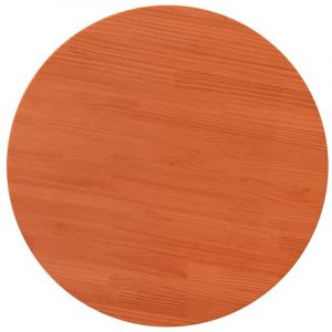 VidaXL Dessus De Table Rond Cire Marron Ø90x2,5 Cm Bois De Pin Massif