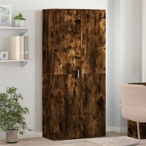 VidaXL Armoire &agrave; chaussures ch&ecirc;ne fum&eacute; 80x39x178 cm bois d'ing&eacute;nierie, rangement de chaussures, armoire de rangement de chaussures, organisateur de chaussures