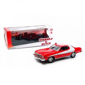 Greenlight Collectibles 84042 Ford Gran Torino - Starsky & Hutch 1976 - Echelle 1/24, Rouge/Blanc