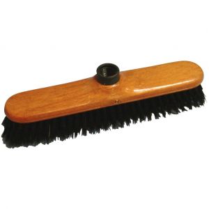 Brosserie Marchand Brico-materiaux - Balai droit soie / MONTURE BOIS VERNI A DOUILLE 29 cm - Noire 45 mm