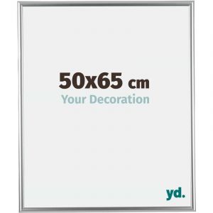 Your Decoration - 50x65 cm - Cadres Photos en Plastique Avec Verre acrylique - Anti-Reflet - Excellente Qualit&eacute; - Argent - Cadre Decoration Murale