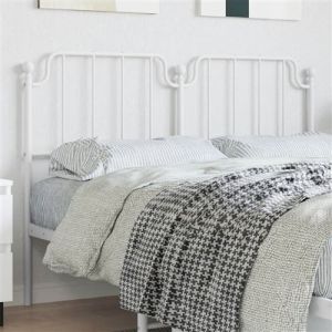 VidaXL T&ecirc;te de lit m&eacute;tal blanc 150 cm