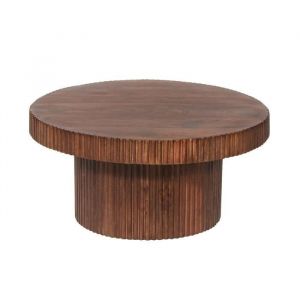 HUNTER - Table Basse en Manguier Massif Vernis Teinté Noyer - Altobuy