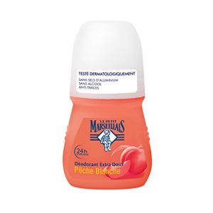 Image de Le Petit Marseillais Déodorant Extra Doux 24h Pèche Blanche Bille 50 ml