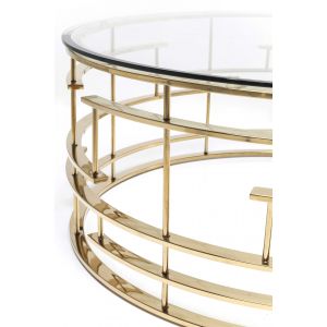 Image de Kare Design Table basse design ronde 100 cm verre et or Jupiter