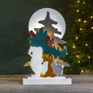 Eglo Lampe LED Forest Friends, ours blanc, raton laveur