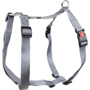 Flamingo Harnais pour Chien H Ziggi Greige XS - 25 à 40cm 10mm - Réglable en continu - avec Anneau pour Attacher Une Laisse - avec Boucle à clic et Bouton de sécurité