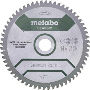 Image de Metabo Lame de scie circulaire classic 216x2.4x30 mm 60 dents FZ/TZ