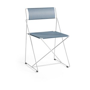 Hay Chaise en acier chromé avec revêtement en poudre bleu-gris 50x45x77cm X-line