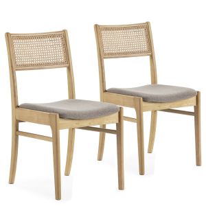 Pack de 2 chaises couleur ch&ecirc;ne
