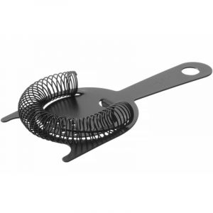 Hendi Passoire à cocktails, BarUp, filtre Hawthorne, passoire à barres, tamis de bar, 160x75x(H)15mm, acier inoxydable avec revêtement en poudre noir