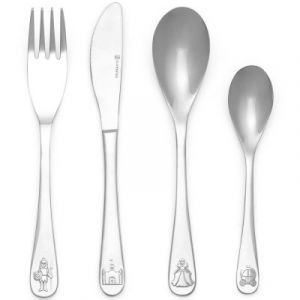 Zilverstad Coffret couverts chevaliers et princesses personnalisable (4 pièces)