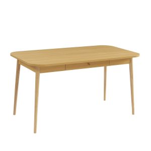 Image de Table à manger effet chêne avec tiroir