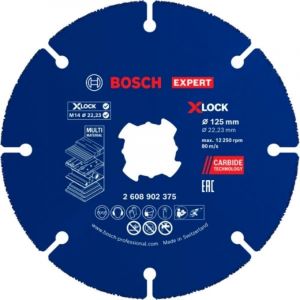 Bosch 1x Disque &agrave; tron&ccedil;onner EXPERT Carbide Multi Wheel, X-Lock (pour Bois dur, Bois clout&eacute;, &Oslash; 125 mm, Professional Accessoire Petite meuleuse angulaire)