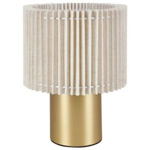 Ostaria Lampe métal lin Auréline écru dorée