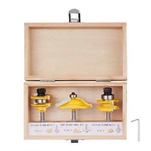 VEVOR Fraises D&eacute;fonceuse, 6,35 mm, Coffret de 3 Fraises &agrave; Rainurer Bois en Carbure, Kit Outils de Travail du Bois pour Menuisiers Professionnels, D&eacute;butants, MDF, Panneaux de Particules, Contreplaqu&eacute;