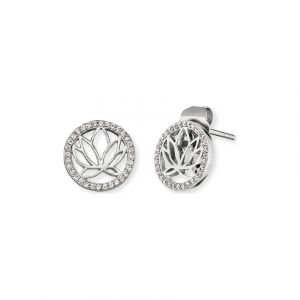 Engelsrufer Boucles d'oreilles &agrave; fermoir &agrave; poussette ERE-LOTUS-ZI-ST 925 Argent rhodi&eacute;