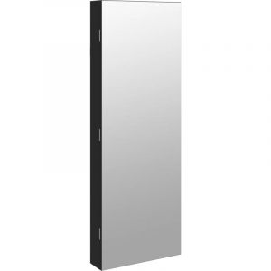 VidaXL Armoire à bijoux avec miroir et éclairage LED mural noir