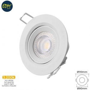 Image de Downlight led encastré 5w 3 200k cadre rond blanc interrupteur ø7 4cm EDM