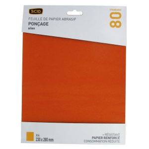 SCID Papier de verre Silex - Grain 80 - Vendu par 4
