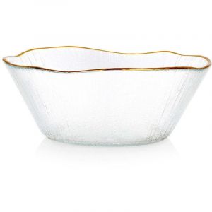 Bol en verre avec bordure dor&eacute;e datura, 15 cm