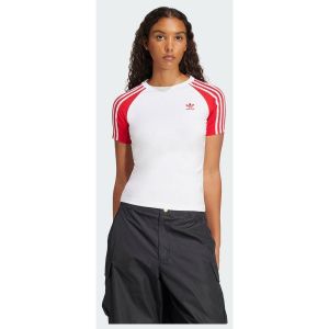 Adidas Original T-shirt Slim Manches Raglan 3 Bandes Adicolor, pointure XX-Small - Taille XX-Small