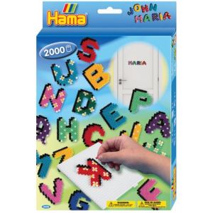 Hama Boîte de 2000 perles à repasser avec plaques : Lettres