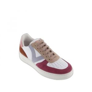 Victoria 1258228-WOMEN Basket Basse Madrid Effet Cuir & PIÈCES CROÛTE DE Cuir Multicolores Basket Basse Femme Nude 37