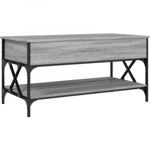 VidaXL Table basse sonoma gris 100x50x50 cm bois d'ingénierie et métal