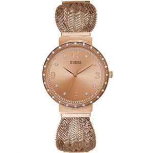 Guess Montre W1083L3 - CHIFFON Acier Milanais Lunette Sertie Femme