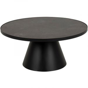 Hellin Table basse ronde en céramique et métal D85